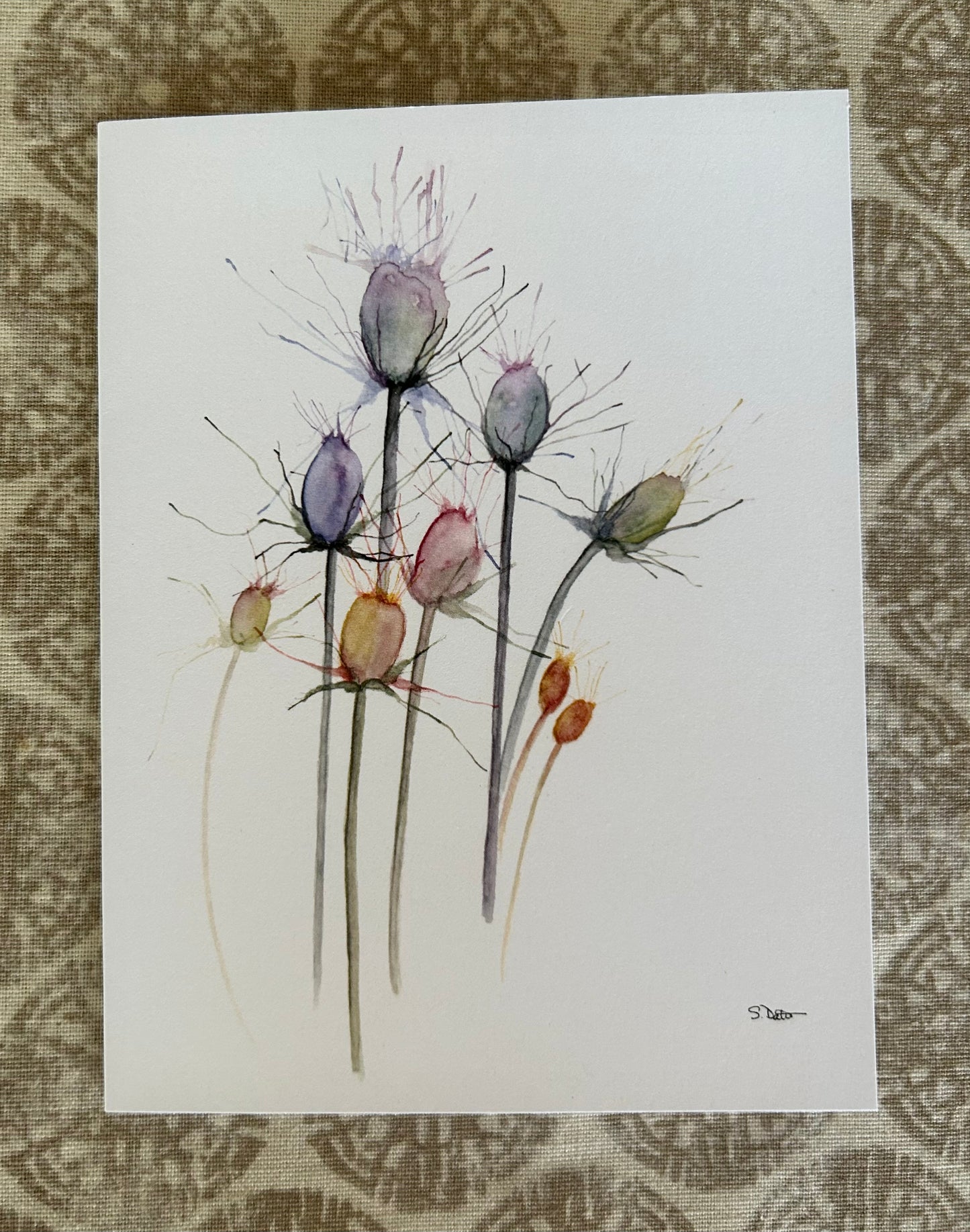 Abstract Thistle Notecards Set