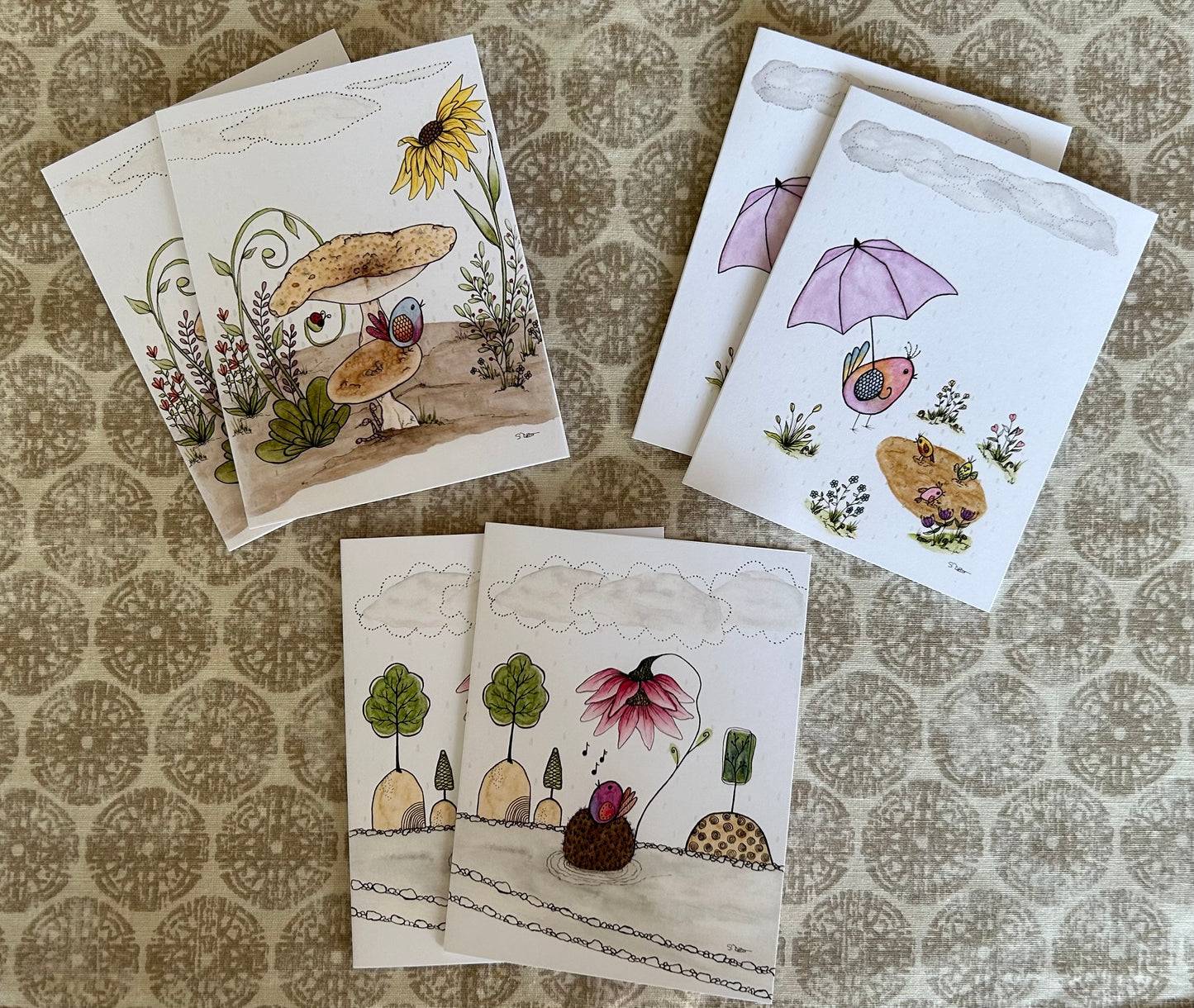 Singing in the Rain Notecard Set