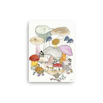 Whimsical Mushrooms Canvas Print