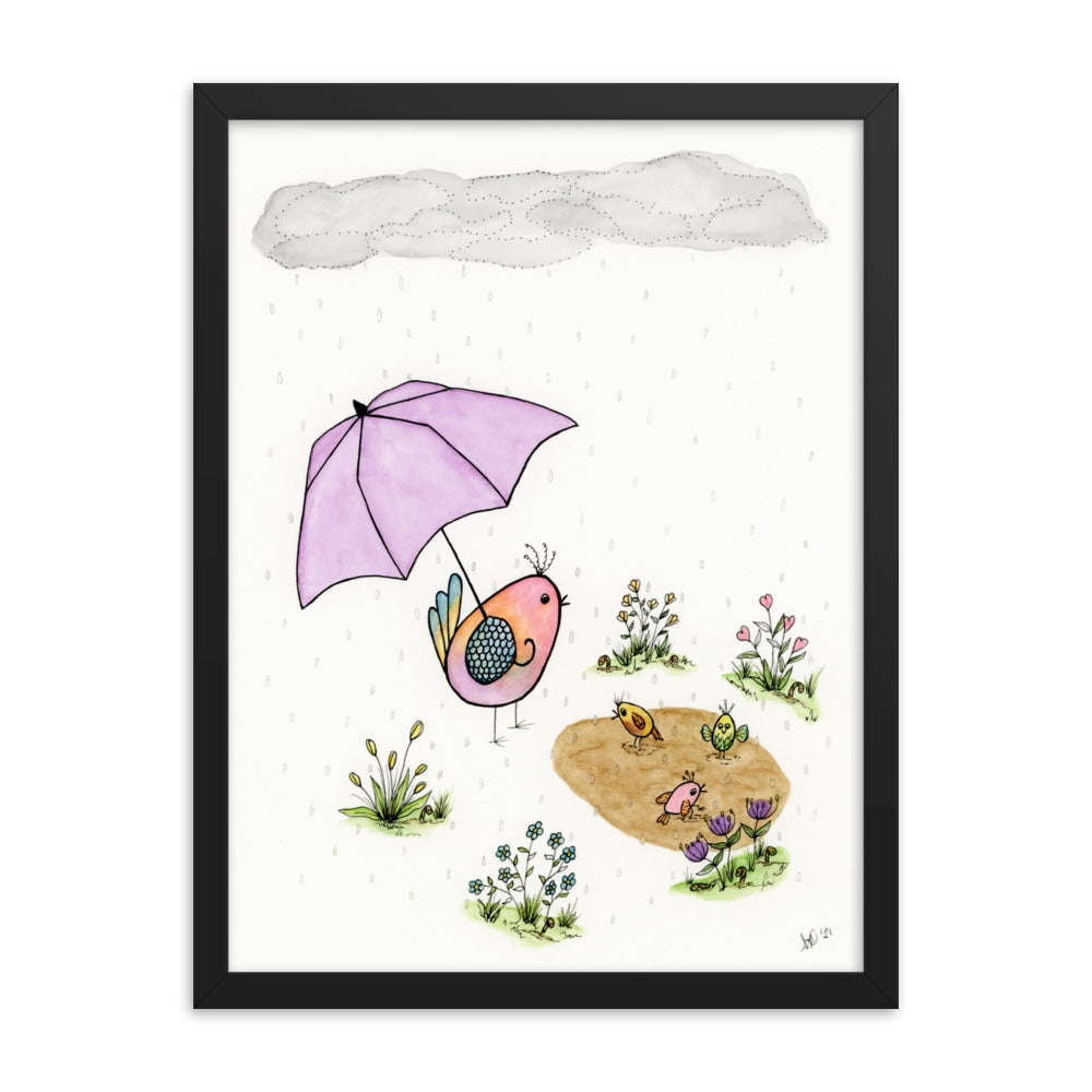 Puddle Dance Framed Print