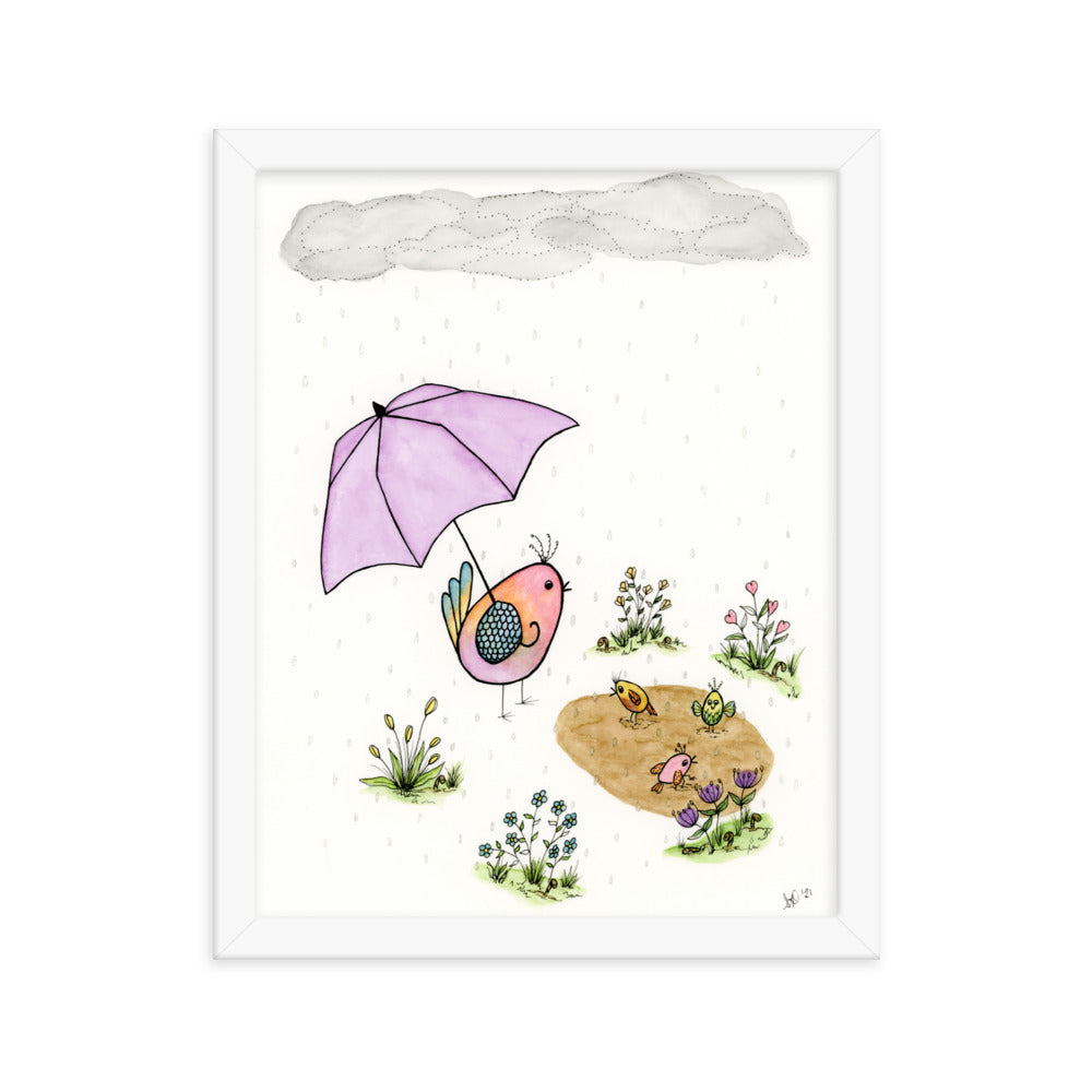 Puddle Dance Framed Print