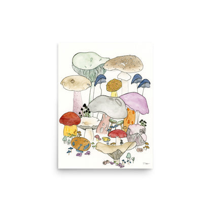 Whimsical Mushrooms Premium Print